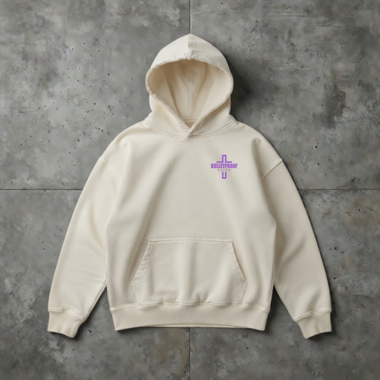 Besiege das Böse mit dem Guten | Oversized Heavy Hoodie – WAR PEACE AND LOVE Kollektion