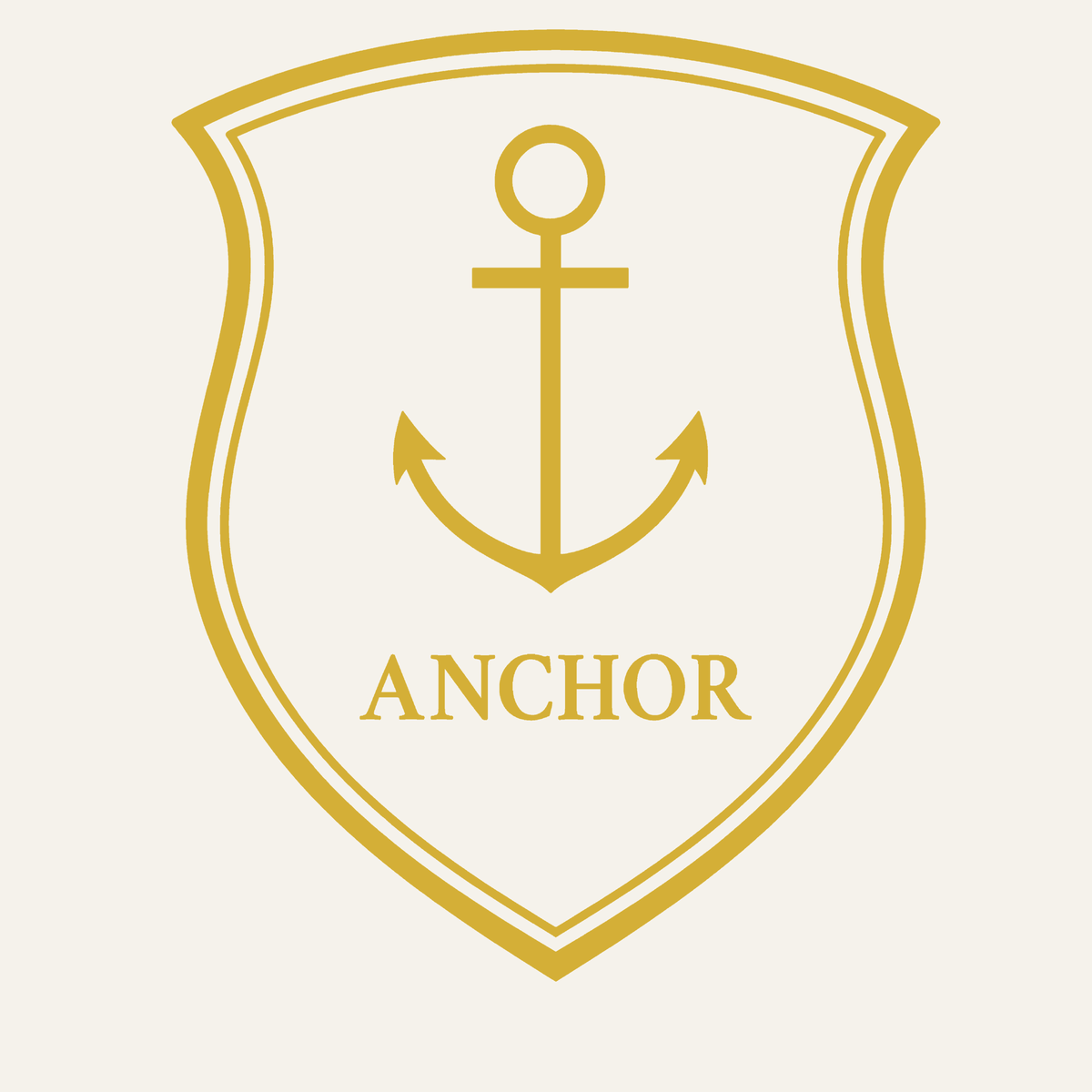 Goldenes ANCHOR-Emblem mit Anker und Schriftzug Hebräer 6,19 auf transparentem Hintergrund – Bulletproof Faith CORE