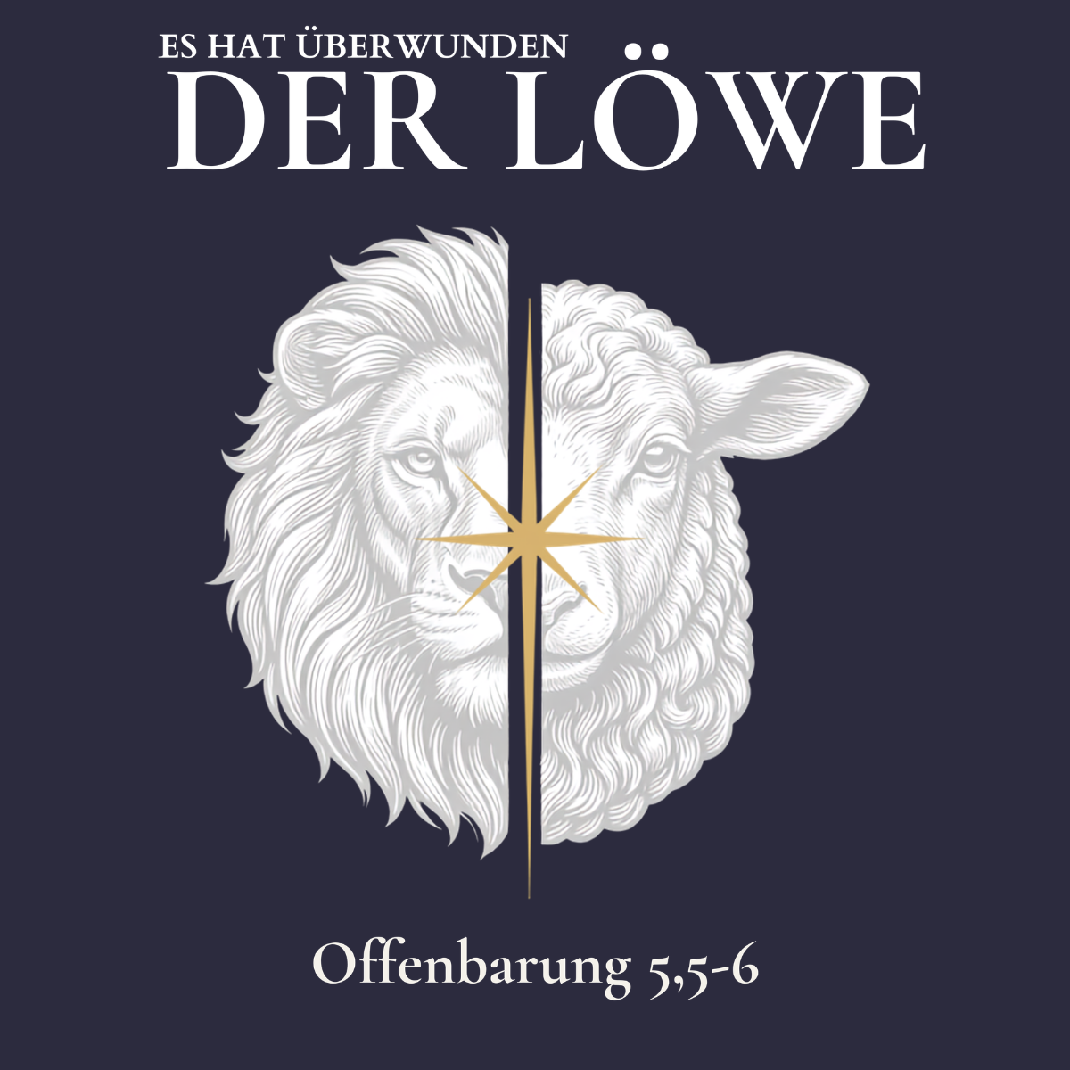 Löwe & Lamm Motiv freigestellt – Symbol für Offenbarung 5,6, CROWN Linie Bulletproof Faith