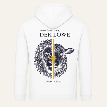 Bulletproof Faith College Hoodie in Off-White mit Löwe & Lamm Rückendruck, CROWN Linie