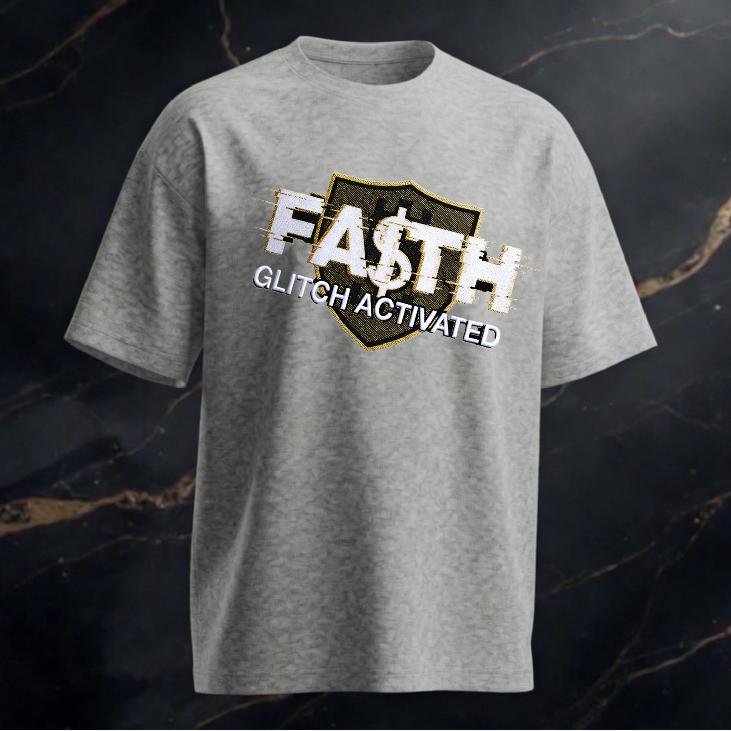 FAITH GLITCH ACTIVATED Higher Blanks Premium T-Shirt in Bewegung – hochwertige Qualität mit starkem Glaubens-Statement