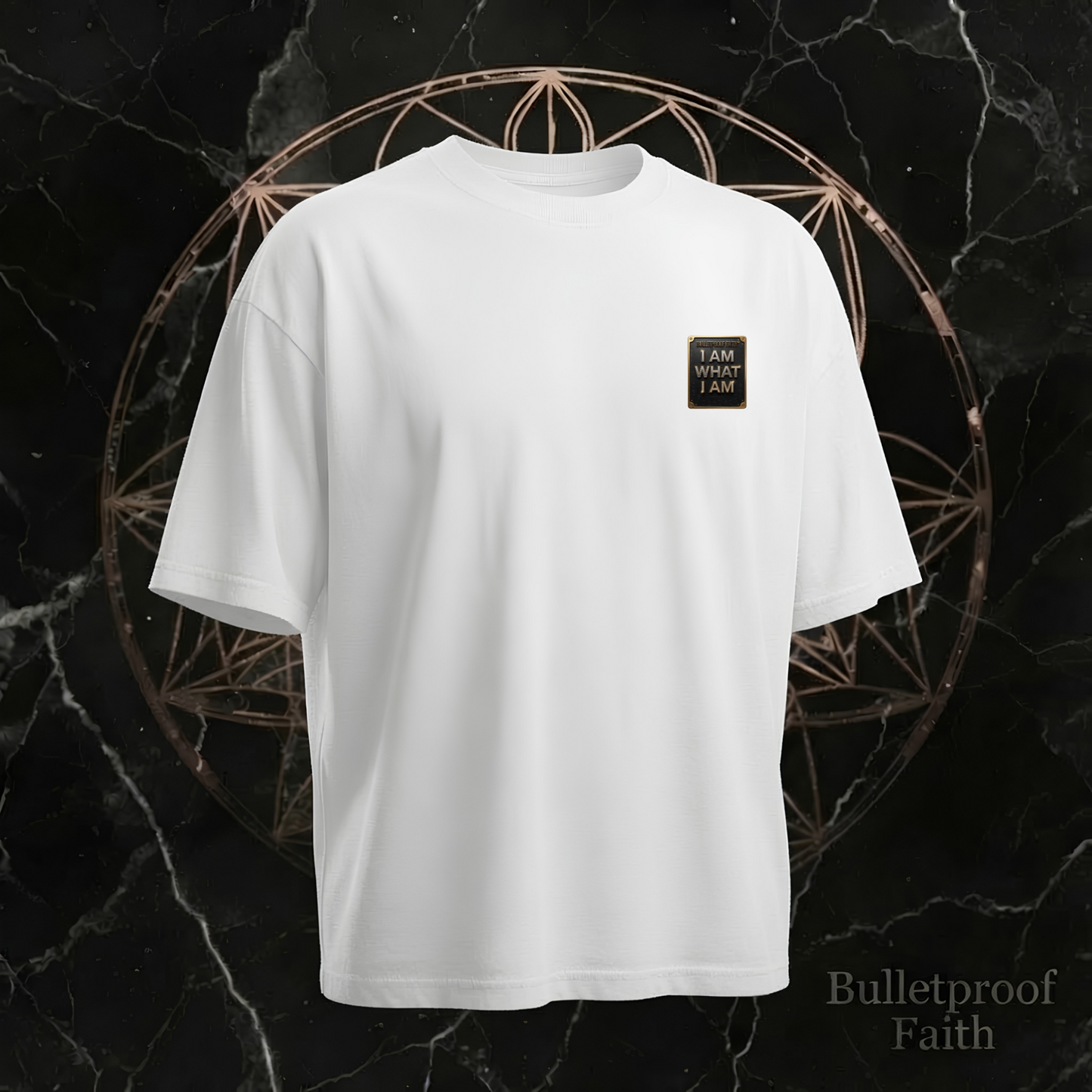 I AM WHAT I AM Oversized Premium T-Shirt mit Lion of Judah Design – Bulletproof Faith