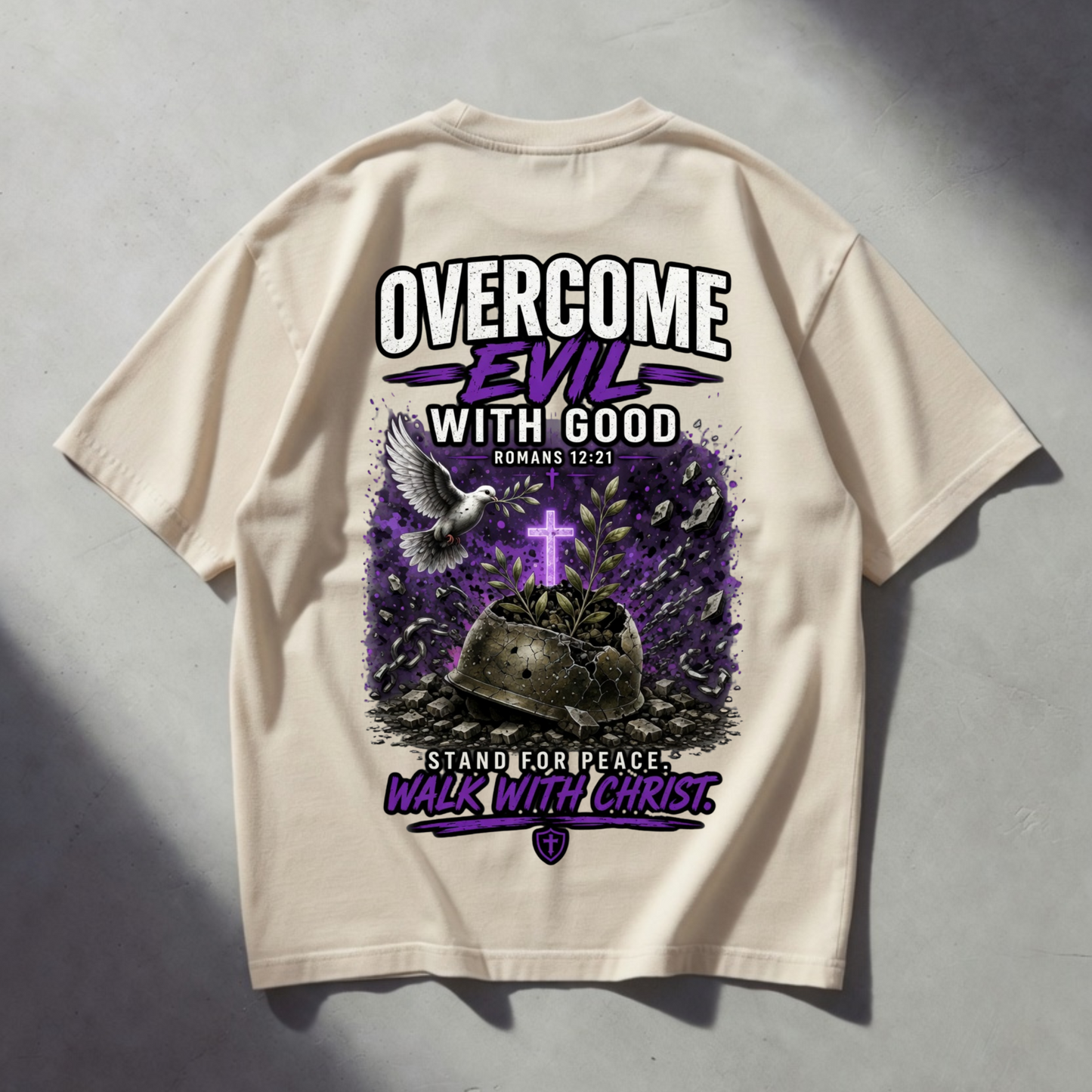 Oversize-Shirt: Besiege das Böse mit dem Guten | Krieg, Frieden und Liebe Kollektion