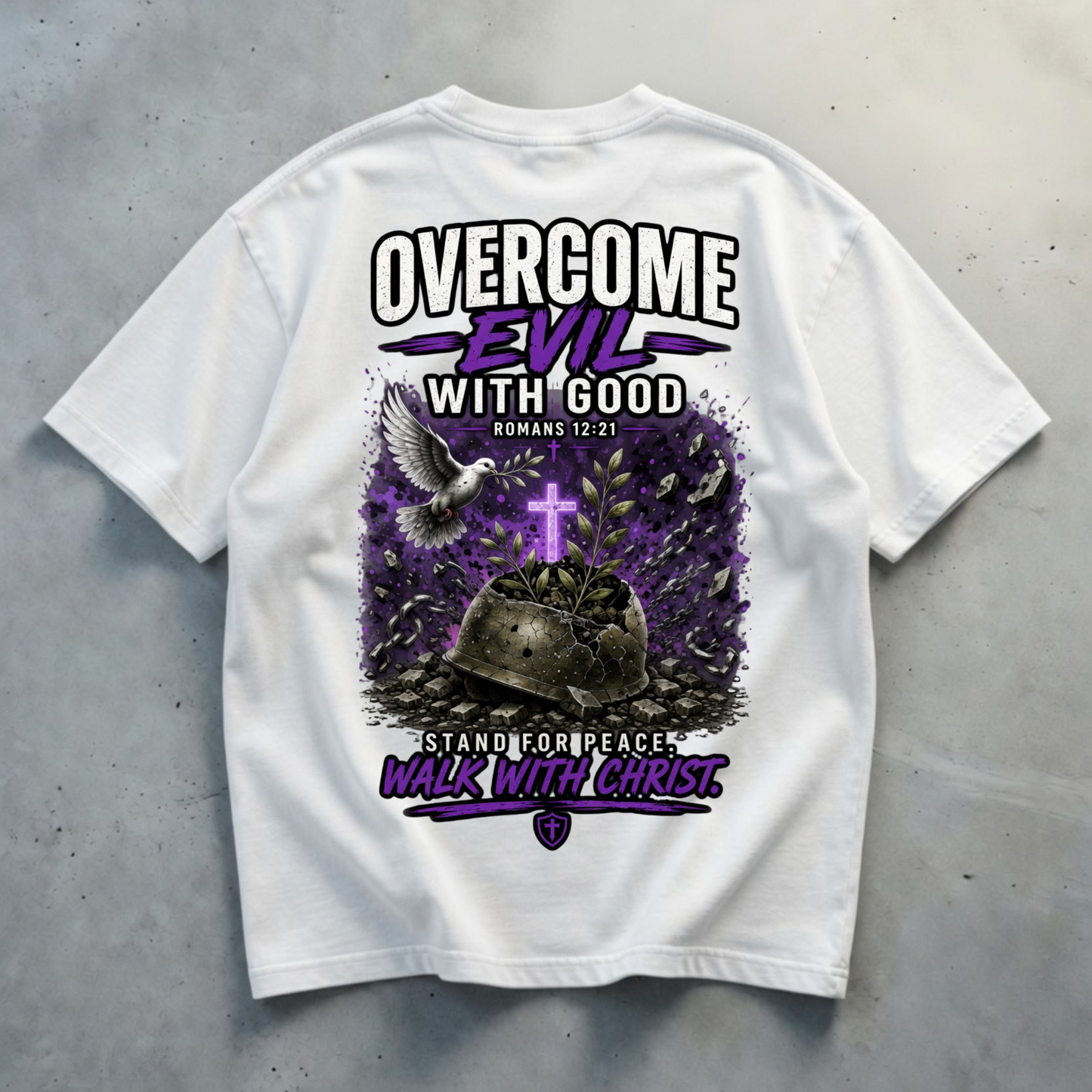 Oversize-Shirt: Besiege das Böse mit dem Guten | Krieg, Frieden und Liebe Kollektion