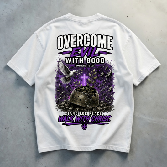 Oversize-Shirt: Besiege das Böse mit dem Guten | Krieg, Frieden und Liebe Kollektion