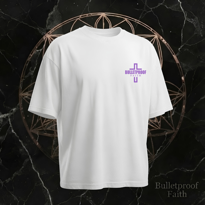 Bulletproof Faith Oversized Shirt Black – kleines Brustlogo mit Kreuz