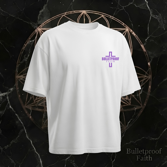 Bulletproof Faith Oversized Shirt Black – kleines Brustlogo mit Kreuz