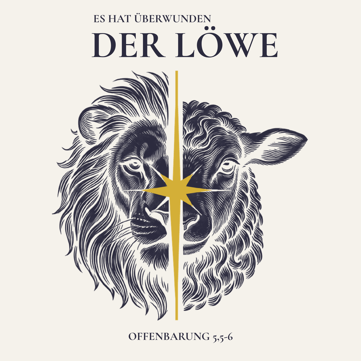 Löwe & Lamm Motiv freigestellt – Symbol für Offenbarung 5,6, CROWN Linie Bulletproof Faith