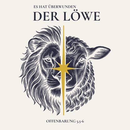 Löwe & Lamm Motiv freigestellt – Symbol für Offenbarung 5,6, CROWN Linie Bulletproof Faith