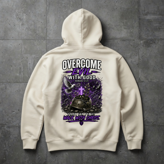 Besiege das Böse mit dem Guten | Oversized Heavy Hoodie – WAR PEACE AND LOVE Kollektion