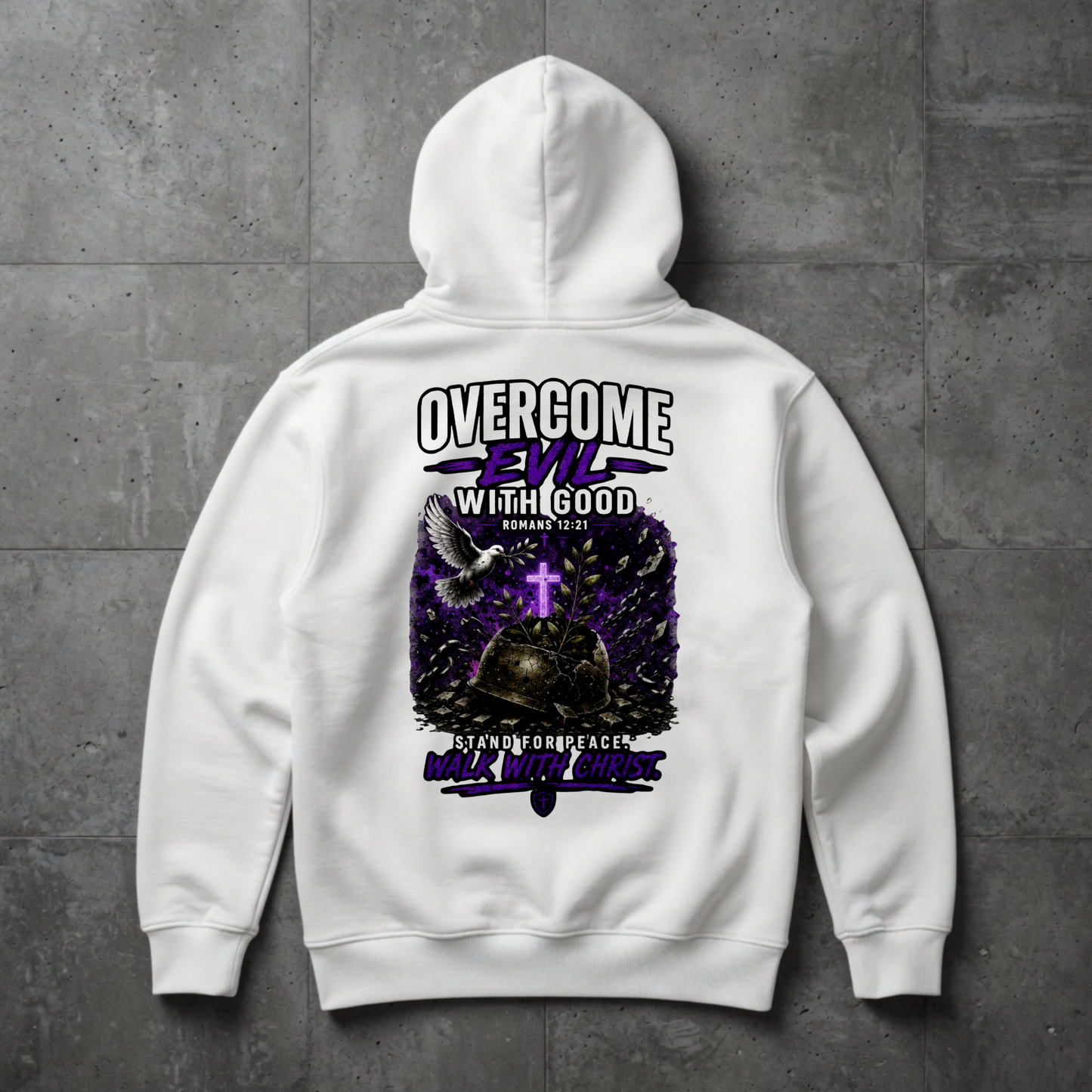 Besiege das Böse mit dem Guten | Oversized Heavy Hoodie – WAR PEACE AND LOVE Kollektion