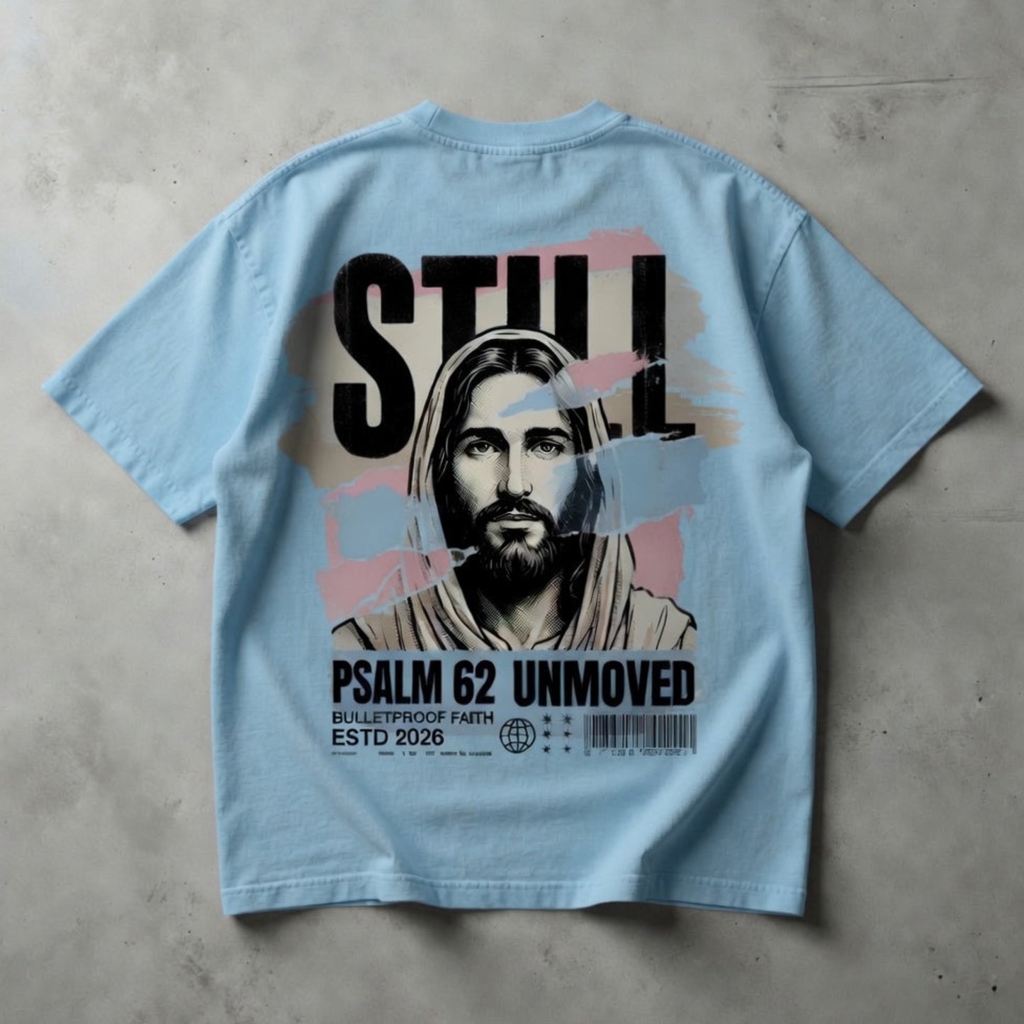 Übergroßes Shirt Streetwear mit Haltung „Psalm 62 Unmoved“ | Jung Christian Kollektion