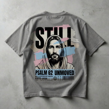 Übergroßes Shirt Streetwear mit Haltung „Psalm 62 Unmoved“ | Jung Christian Kollektion