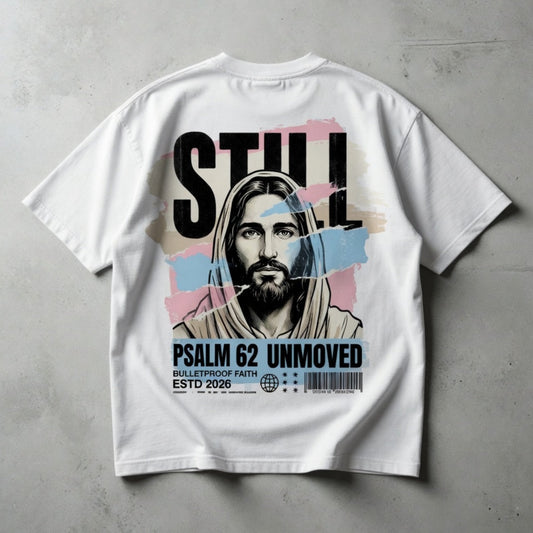 Übergroßes Shirt Streetwear mit Haltung „Psalm 62 Unmoved“ | Jung Christian Kollektion