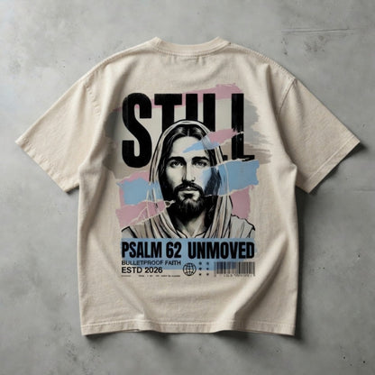 Übergroßes Shirt Streetwear mit Haltung „Psalm 62 Unmoved“ | Jung Christian Kollektion